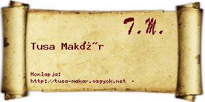 Tusa Makár névjegykártya